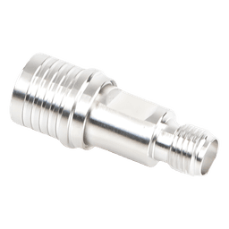 Adaptador en Línea de Bajo PIM, de Conector QMA (Quick Mate) Macho a SMA Hembra, Bronce Blanco/ Oro/ Teflón.
