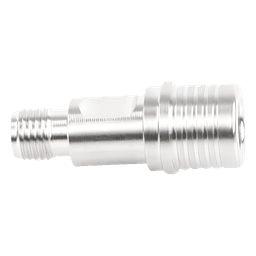 Adaptador en Línea de Bajo PIM, de Conector QMA (Quick Mate) Macho a SMA Hembra, Bronce Blanco/ Oro/ Teflón.