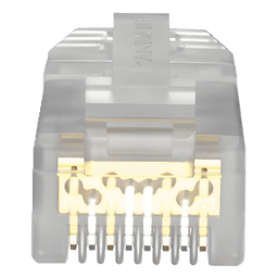 Plug RJ45 / Cat6A / 23-24 AWG / 50μm Oro / 2500 Ciclos / 100 Piezas / 0.26-0.31 in Diámetro