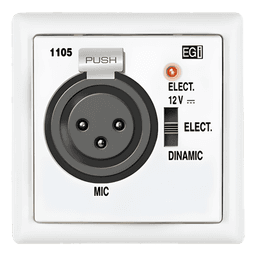 Base de Entrada Microfónica XLR Preamplificada / Compresor de Voz Integrado / Compatible con Micrófonos Dinámicos y Electret / Alimentación 15 VCC / Salida +3 VAC