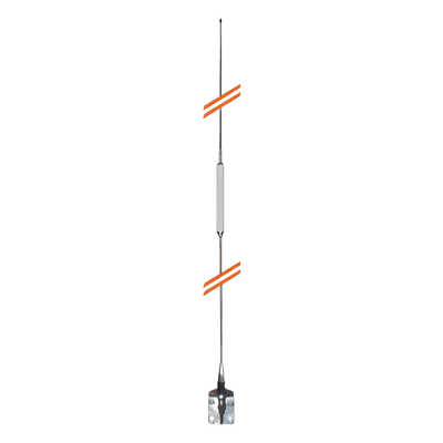 Antena Móvil para Rango de Frecuencia de Banda Civil (CB) 26.960 - 27.400 MHz.