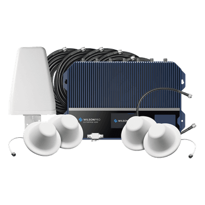 Amplificador Celular Enterprise / Montaje en Pared / 4800 m² (51667 ft²) / 3 Antenas Exteriores / Control Remoto LTE