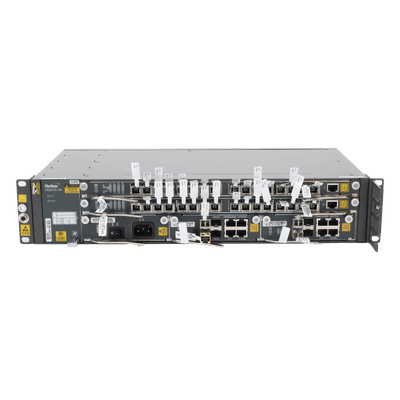 OLT Carrier Class Modular GPON, 2 Ranuras, Incluye 2 Tarjetas de Servicio de 16 puertos GPON, (32 Modulos GPON C+ Incluidos) 1 Fuente de CA, 2 UR, Incluye Instalación de software UNM2000, (Interoperabilidad con ONUs de Terceros sin Costo)
