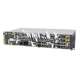 OLT Carrier Class Modular GPON, 2 Ranuras, Incluye 2 Tarjetas de Servicio de 16 puertos GPON, (32 Modulos GPON C+ Incluidos) 1 Fuente de CA, 2 UR, Incluye Instalación de software UNM2000, (Interoperabilidad con ONUs de Terceros sin Costo)