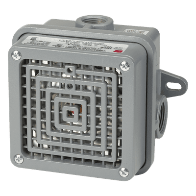 Bocina Electromecánica para Exteriores / 110 dBA a 1 m (3.3 ft) / Alimentación 120/240 VCA / IP65/IP69K / Montaje en Pared