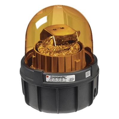 LED de advertencia giratorias Commander®, Tipo 4X, carcasa IP66 Listado por UL y cUL , 120 VCA, color ámbar, Para Ubicaciones y Ambientes Peligrosos