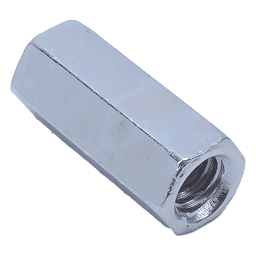 Cople hexagonal roscado cuerda maquina galvanizado de 6.5 mm (1/4")