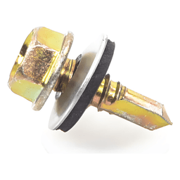Tornillo Punta Broca / Sello Montado / 6.5 x 25 mm (1/4" x 1") / Cabeza Hexagonal / Caja 100 pzas