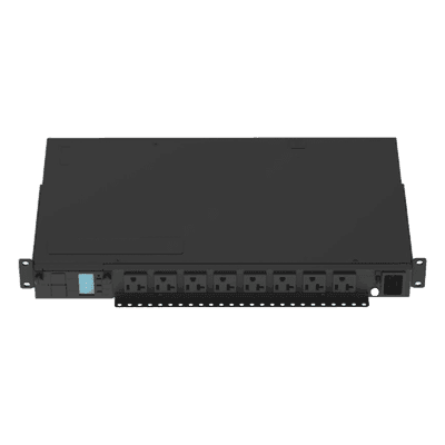 PDU Monitoreable Horizontal / 8 Salidas NEMA 5-20R / Entrada NEMA 5-15P / 120 Vca / 15 A / 1UR 19 in