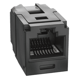 Módulo Acoplador / Mini-Com / Categoría 6A / RJ45 a RJ45 / Negro / PoE++ / 2500 Ciclos