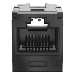 Módulo Acoplador / Mini-Com / Categoría 6A / RJ45 a RJ45 / Negro / PoE++ / 2500 Ciclos
