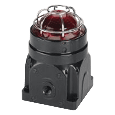 Baliza LED para Ubicaciones Peligrosas / Serie Global G-LED / Ex d Ignífugo / 120-240 VCA / Lente Roja / 8 Patrones de Parpadeo / IP66 / ATEX-IECEx