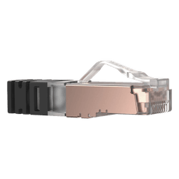 Plug RJ45 Blindado Cat6 / 24-26 AWG / 50μin Oro / 100 Piezas / 6.35 mm / PoE++ 100W+ / -10°C a 60°C / UL94 V0