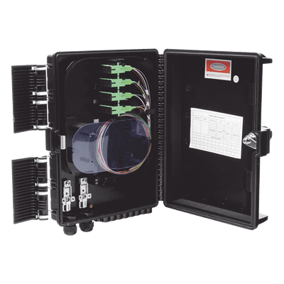 Cierre de Empalme para 24 Fusiones de Fibra Óptica, Interior/Exterior, con 16 Acopladores SC/APC y Splitter 1x16 SC/APC Incluido, IP65