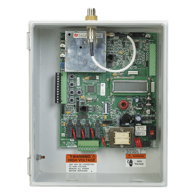 Controlador de sirena / Radio unidireccional / 4 relés programables / Alimentación múltiple 12-220V
