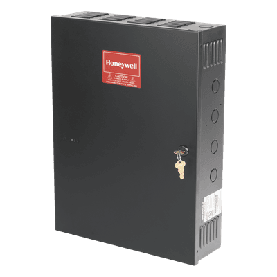 Fuente de poder conmutable 12/24 Vcd a 2.5 A con cargador de batería, gabinete metálico, para control de acceso, incendio y robo