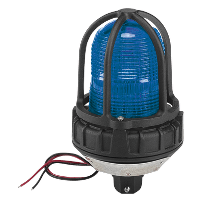 Luz estroboscópica para ubicaciónes peligrosas,  montaje tipo tubo, 12-24 VCD, color Azul