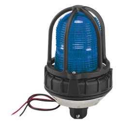 Luz estroboscópica para ubicaciónes peligrosas,  montaje tipo tubo, 12-24 VCD, color Azul