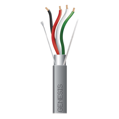 Bobina de 305 m (1000 ft) / Cable para Alarma 4x18 AWG / Blindado / Riser / Gris