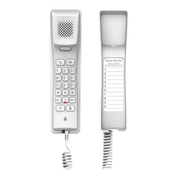 Teléfono IP profesional para Hotelería, montaje en pared,  teclado numérico estándar, conferencia de 3 vías, Opus y PoE.