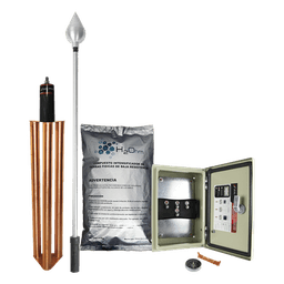 Kit de Pararrayo con Punta en Aluminio con Diámetro de Protección de 160 metros. 