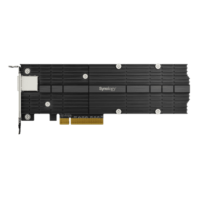 Adaptador Combinado SSD M.2 y 10 GbE | PCIe 3.0 x8 | 2 Ranuras NVMe M.2 22110/2280 | Puerto 10GBASE-T RJ45 | Autonegociación 10/5/2,5/1 Gbps | Compatible con SSD NVMe SNV3000.