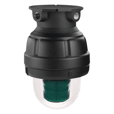 Luz LED, a prueba de explosiones, UL y cUL para Clase I, División 1, Grupo C y D; Clase I, División 2, Grupos A y B; Clase II, División 1, Grupos E, F y G; Clase III, 120-240 VCA, Verde