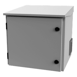 Gabinete de Exterior con Rack de 19" de 9UR con Ventiladores y Termostato, Se envía el Gabinete armado, (Montaje a poste o torre se vende por separado).