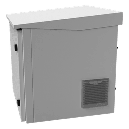 Gabinete de Exterior con Rack de 19" de 9UR con Ventiladores y Termostato, Se envía el Gabinete armado, (Montaje a poste o torre se vende por separado).