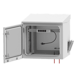 Gabinete de Exterior con Rack de 19" de 9UR con Ventiladores y Termostato, Se envía el Gabinete armado, (Montaje a poste o torre se vende por separado).