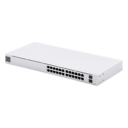 UniFi Switch USW-24, Capa 2 de 24 puertos 10/100/1000 Mbps + 2 puertos 1G SFP, pantalla informativa