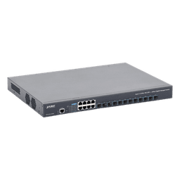 Switch Administrable Capa 3, 12 Puertos SFP de 10G, 8 Puertos 10/100/1000T, Con Alimentación Redundante (2 Fuentes de Alimentación AC).