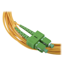 Jumper de Fibra Óptica / Monomodo 9/125 / LC/UPC-SC/APC / Dúplex / 2.0 mm PVC / 3 m (9.84 ft) / Amarillo