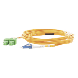 Jumper de Fibra Óptica / Monomodo 9/125 / LC/UPC-SC/APC / Dúplex / 2.0 mm PVC / 3 m (9.84 ft) / Amarillo