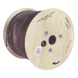 Carrete de 2 km de Fibra Óptica Aérea Mini Figura 8 G.657A1 Tipo Drop, Monomodo de 2 Hilos (Bifibra), Diseñada para Fusionarse, Color Negro, Span 80, (No Soporta Conectores Mecánicos)