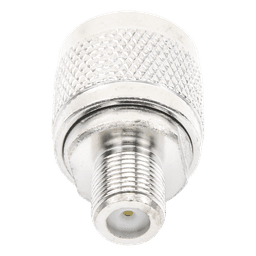 Adaptador Coaxial RF / N Macho a F Hembra / Montaje en Línea / Bronce Niquelado / Contacto Oro / Teflón / -20℃ a 80℃