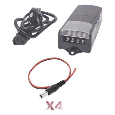 Kit de Fuente de Poder / 12 VCC / 5 A / 4 Salidas DC-Cord / 110-240 VCA / 0.43 x 0.16 x 0.10 pies
