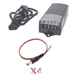 Kit de Fuente de Poder / 12 VCC / 5 A / 4 Salidas DC-Cord / 110-240 VCA / 0.43 x 0.16 x 0.10 pies