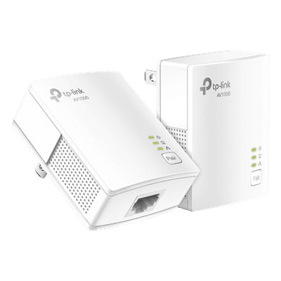 Kit Adaptador Powerline / Gigabit Ethernet 1000 Mbps / HomePlug AV2 / Alcance 300 m (984.2 ft) / Plug and Play / 1 Puerto RJ45 / Ultra Compacto