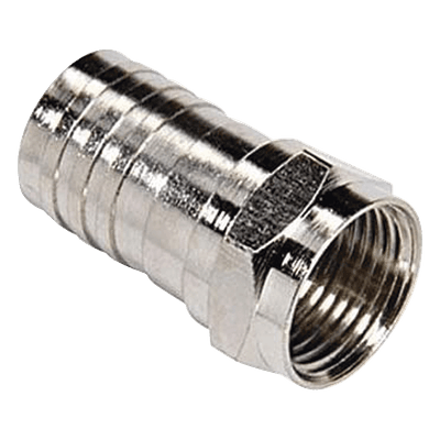 Conector F Macho / Doble Blindaje / Plegable / Bronce Niquelado / RG-6
