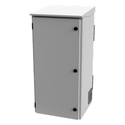 Gabinete de Exterior con Rack de 19" de 24U con Ventiladores y Termostato, Se envía el Gabinete Armado (Montaje a poste o torre se vende por separado).