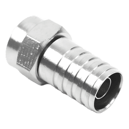 Conector F Macho, Plegable de Doble Blindaje para cable RG-59, Cuerpo de Bronce Niquelado.