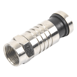Conector F Macho / Compresión en Línea / Cable RG-6 / Cuerpo Bronce Niquelado / Contacto Central Oro / Aislante Teflón