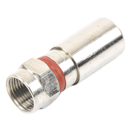 Conector F Macho / Compresión en Línea / Cable RG-6 / Cuerpo Bronce Niquelado / Contacto Oro / Aislante Teflón