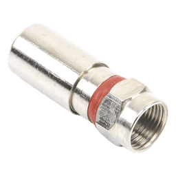 Conector F Macho / Compresión en Línea / Cable RG-6 / Cuerpo Bronce Niquelado / Contacto Oro / Aislante Teflón