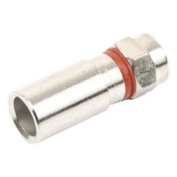 Conector F Macho / Compresión en Línea / Cable RG-6 / Cuerpo Bronce Niquelado / Contacto Oro / Aislante Teflón
