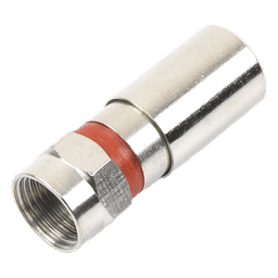 Conector F Macho / Compresión en Línea / Cable RG-59 / Cuerpo Bronce Niquelado / Contacto Oro 24k / Aislante Teflón