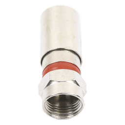 Conector F Macho / Compresión en Línea / Cable RG-59 / Cuerpo Bronce Niquelado / Contacto Oro 24k / Aislante Teflón