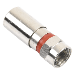 Conector F Macho / Compresión en Línea / Cable RG-59 / Cuerpo Bronce Niquelado / Contacto Oro 24k / Aislante Teflón