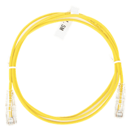 Cable de Parcheo Slim UTP Cat6 / 1.5 m (4.92 ft) / 28 AWG / Amarillo / 1 Gbps